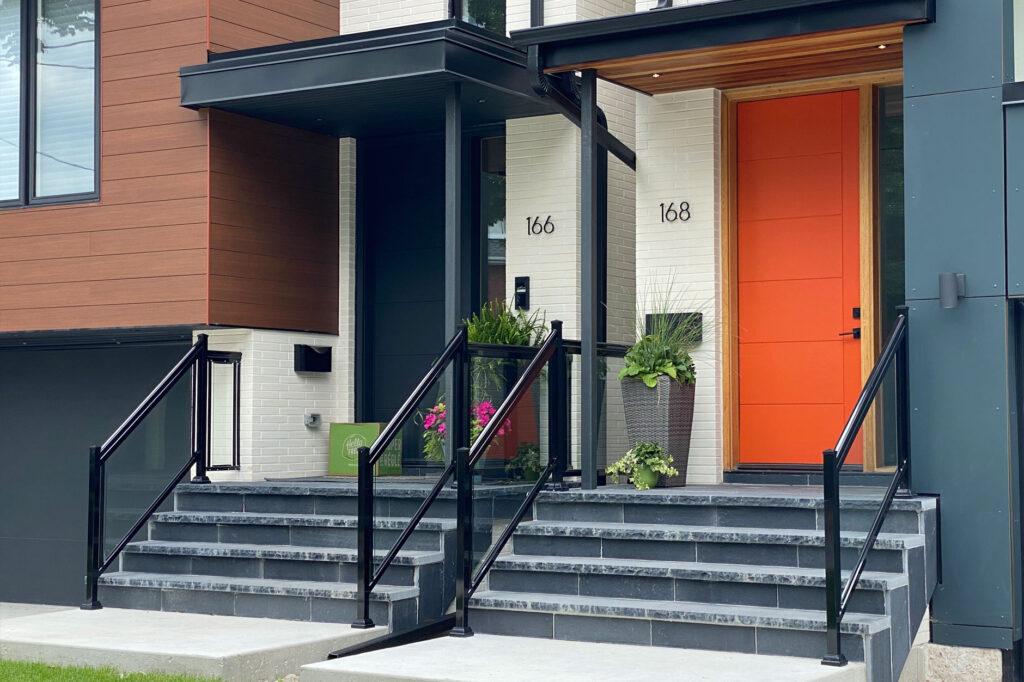 front porch glass railing