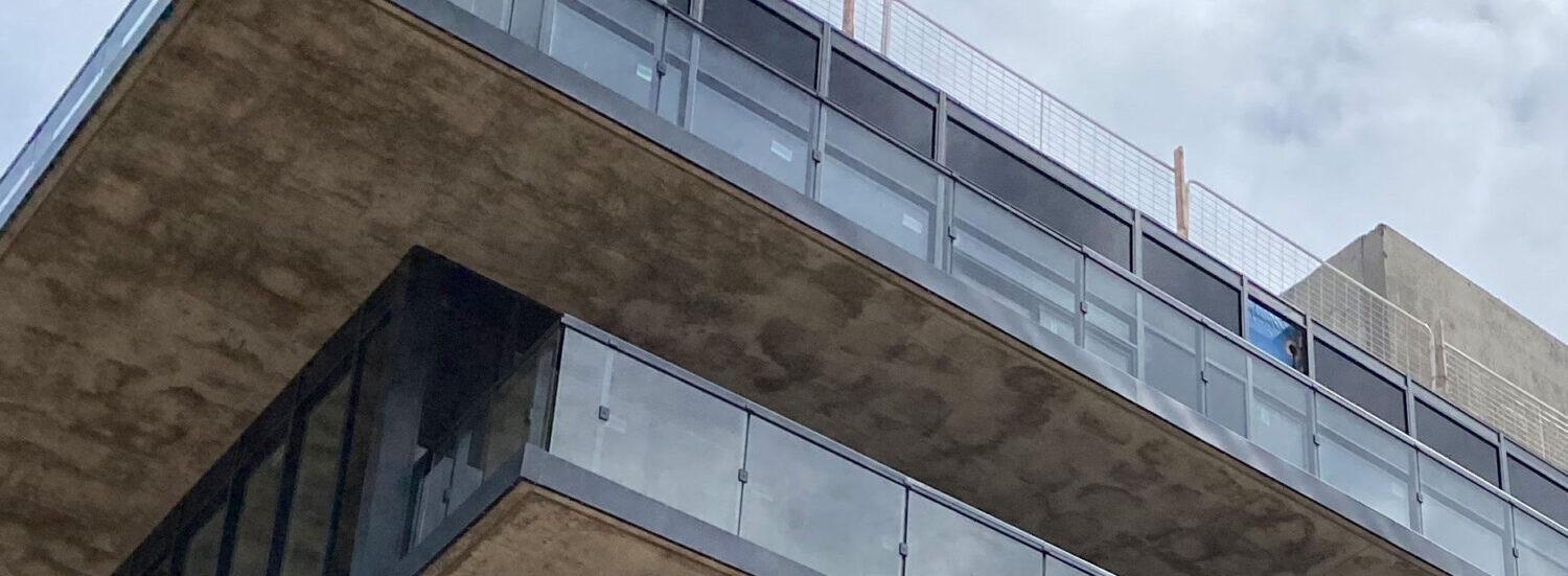 glass railing on balcony