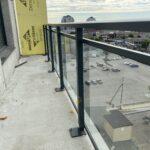 aluminum glass railing on high-rise building