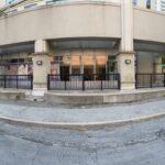 black aluminum picket railing on commercial property