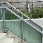 aluminum railing with glass on a stairs in toronto