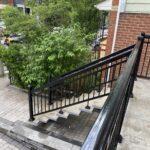 aluminum railing on a stairs in toronto