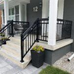 black aluminum railings on a front porch in toronto