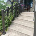 aluminum railing on a curved stairs in Toronto