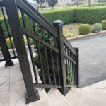 aluminum porch railing in toronto on a curved stairs