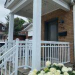 aluminum columns with Aluminum railing on a front porch in toronto