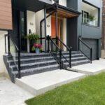 aluminum railings with glass on a front porch in toronto