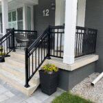 black aluminum railing on a porch in toronto