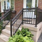 Aluminum railings on a front porch in toronto