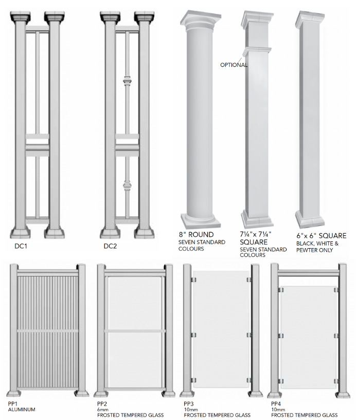 aluminum railing column