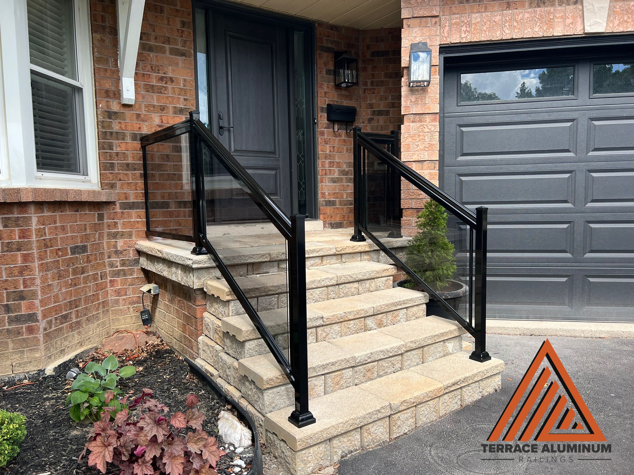 front porch glass railing