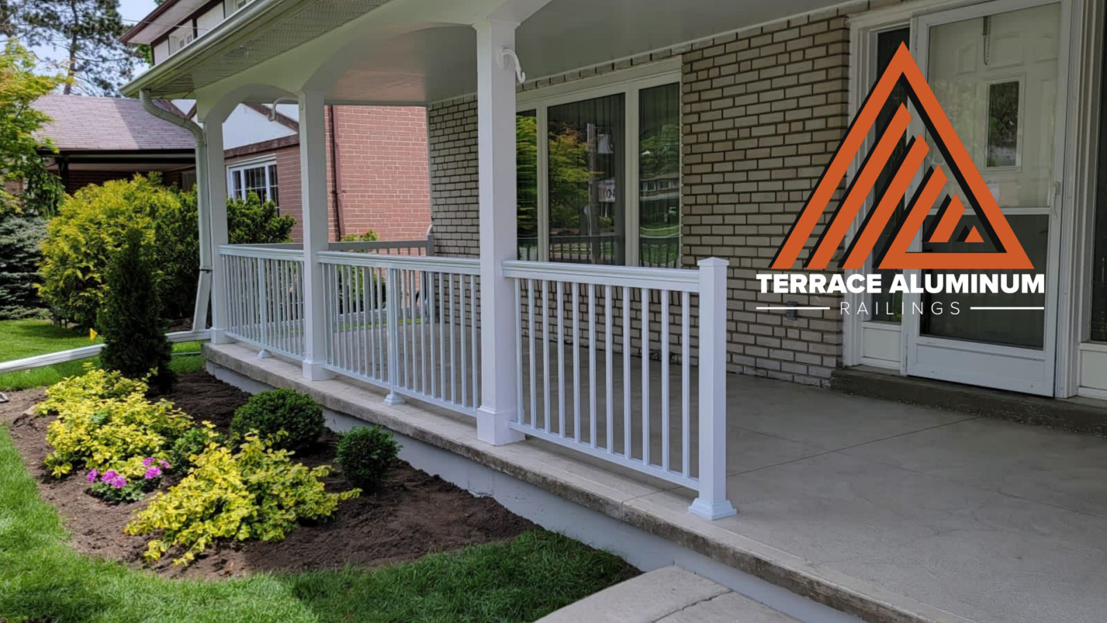 front porch railings with white aluminum railing and white aluminum columns