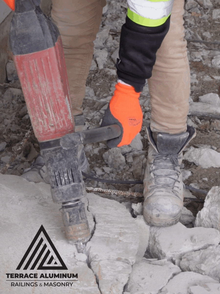 Concrete porch with smooth finish and clean edges in Toronto home