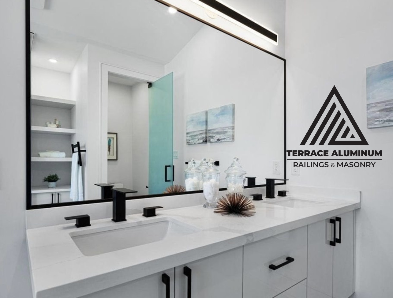 Clear mirror glass reflecting natural light in modern interior