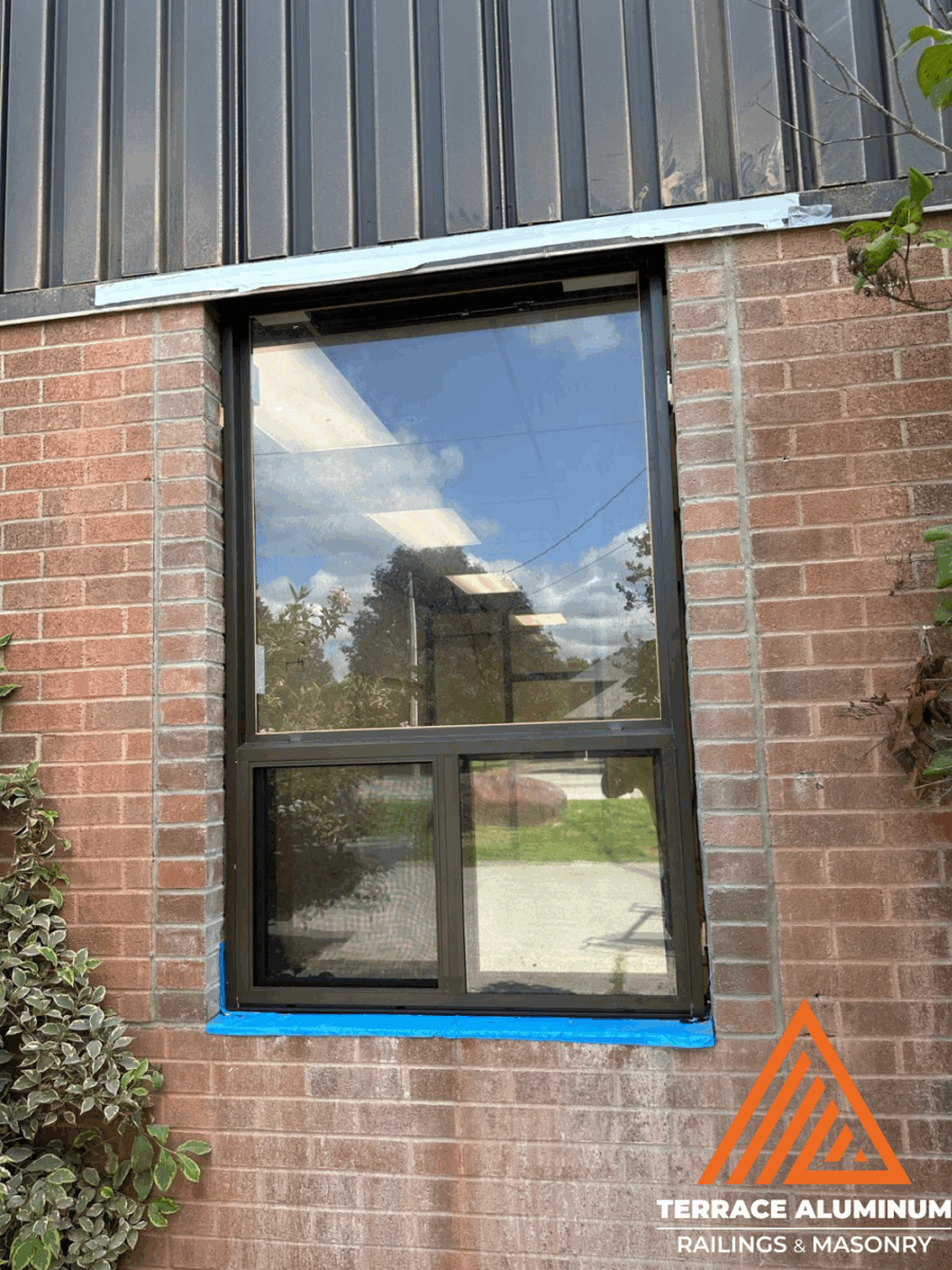 Brick masonry restoration with new mortar joints in Toronto – Terrace Aluminum Railings & Masonry