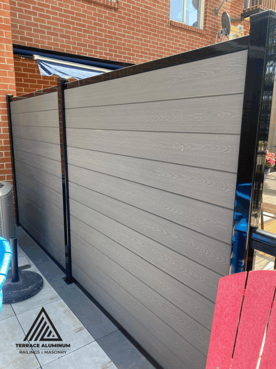 Toronto backyard composite privacy fence with tall panels and clean lines