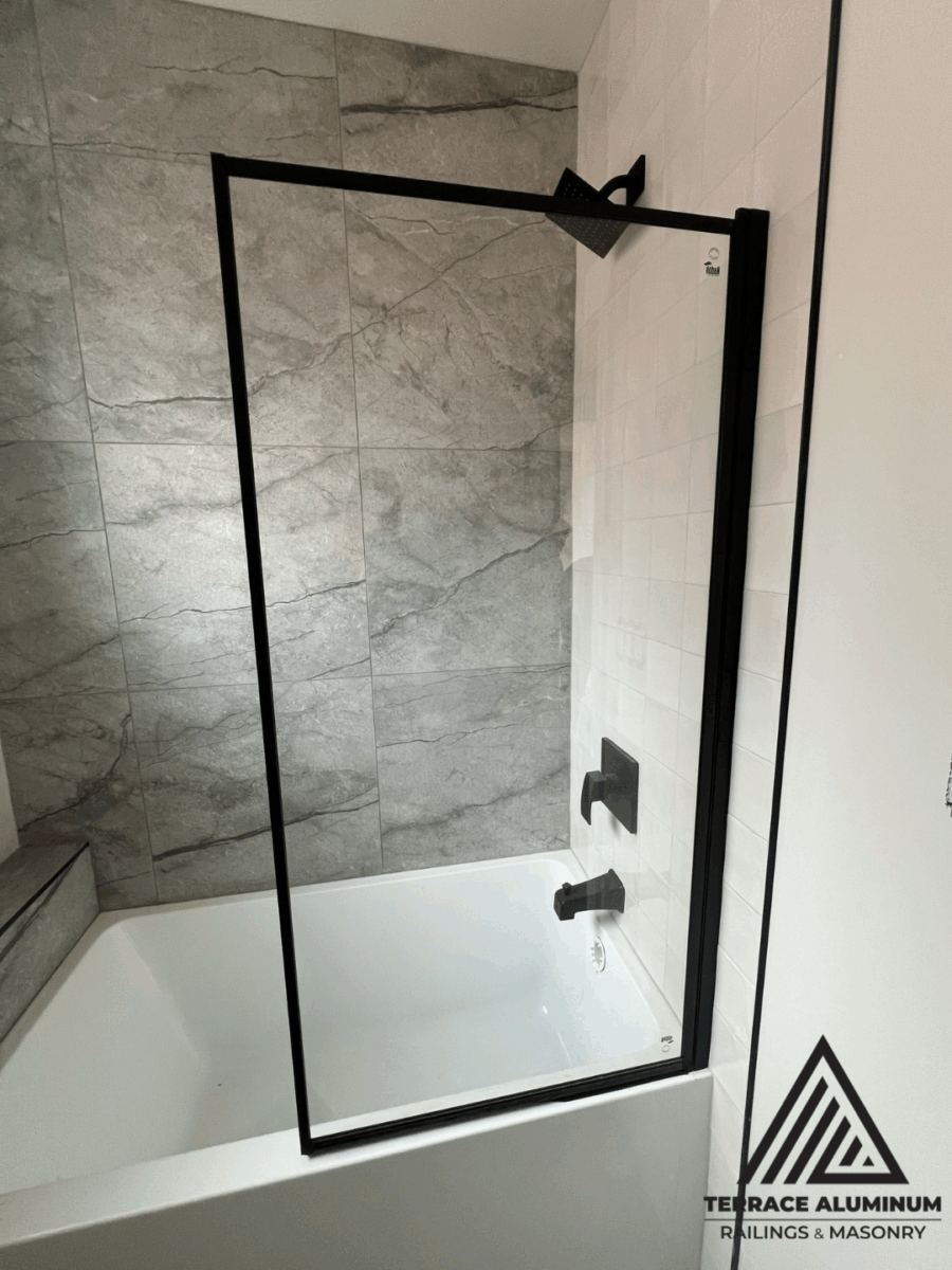 Modern glass shower enclosure