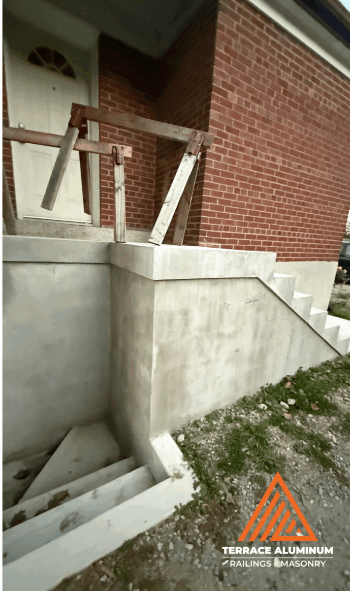 Old concrete step demolition in Etobicoke