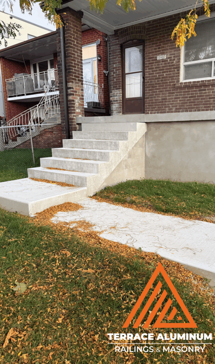 Repaired concrete step ready for use in Etobicoke