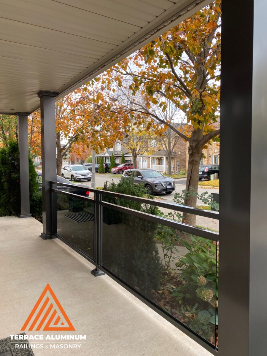 Black Aluminum and Glass Railing