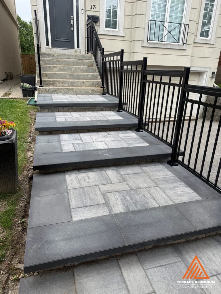Interlock steps for hardscaping services in Etobicoke.